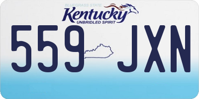 KY license plate 559JXN