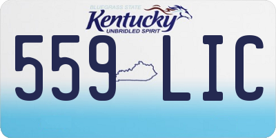 KY license plate 559LIC