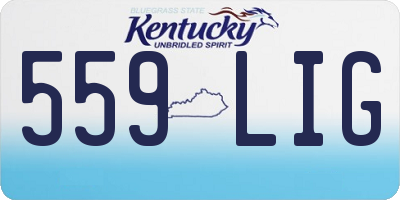 KY license plate 559LIG