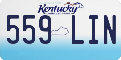 KY license plate 559LIN