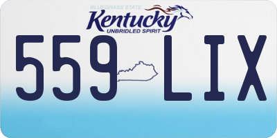KY license plate 559LIX