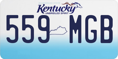 KY license plate 559MGB