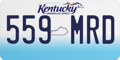 KY license plate 559MRD