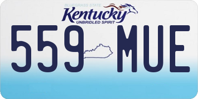 KY license plate 559MUE