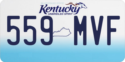 KY license plate 559MVF