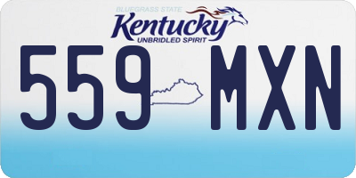 KY license plate 559MXN