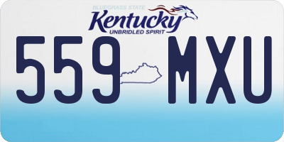KY license plate 559MXU