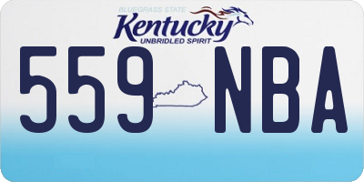 KY license plate 559NBA