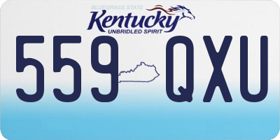KY license plate 559QXU