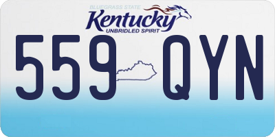 KY license plate 559QYN