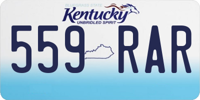 KY license plate 559RAR