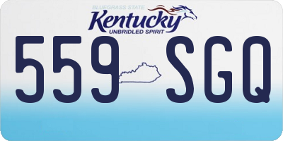 KY license plate 559SGQ