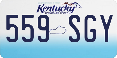 KY license plate 559SGY