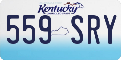 KY license plate 559SRY