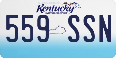 KY license plate 559SSN