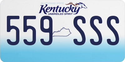 KY license plate 559SSS