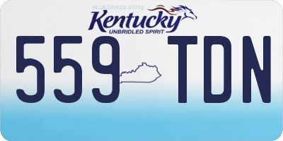 KY license plate 559TDN
