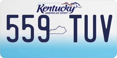 KY license plate 559TUV