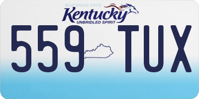 KY license plate 559TUX