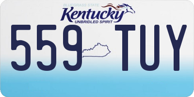 KY license plate 559TUY