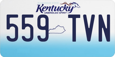 KY license plate 559TVN