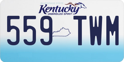 KY license plate 559TWM