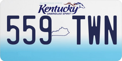 KY license plate 559TWN