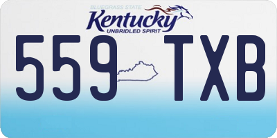 KY license plate 559TXB