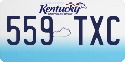 KY license plate 559TXC