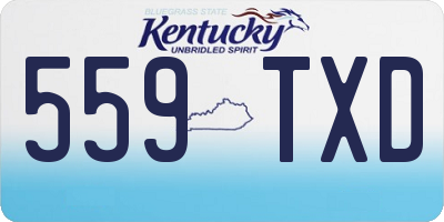 KY license plate 559TXD