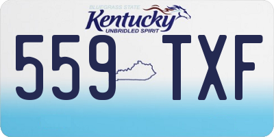KY license plate 559TXF
