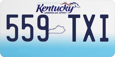KY license plate 559TXI