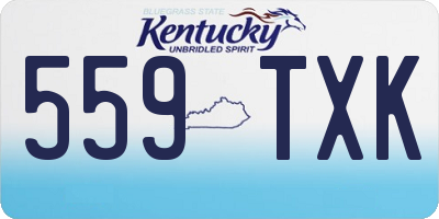 KY license plate 559TXK