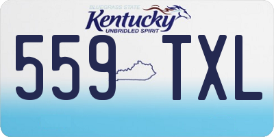 KY license plate 559TXL