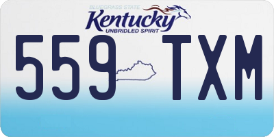 KY license plate 559TXM