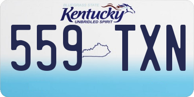 KY license plate 559TXN