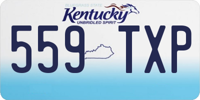 KY license plate 559TXP