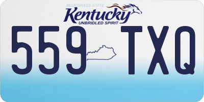 KY license plate 559TXQ