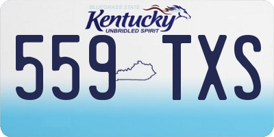 KY license plate 559TXS
