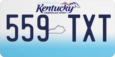KY license plate 559TXT