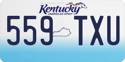 KY license plate 559TXU