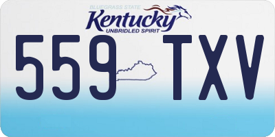 KY license plate 559TXV
