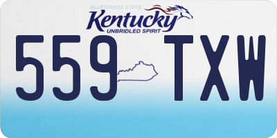 KY license plate 559TXW