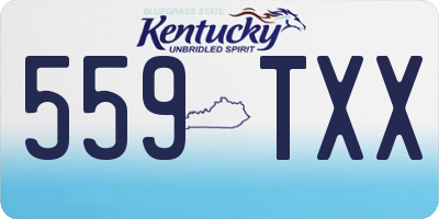 KY license plate 559TXX