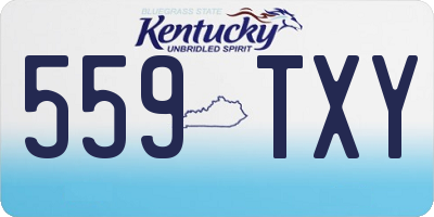 KY license plate 559TXY