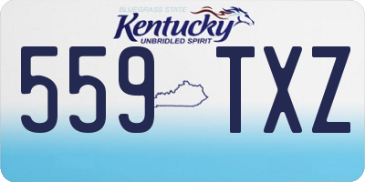 KY license plate 559TXZ