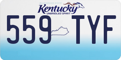 KY license plate 559TYF