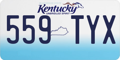 KY license plate 559TYX