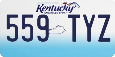 KY license plate 559TYZ