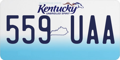 KY license plate 559UAA